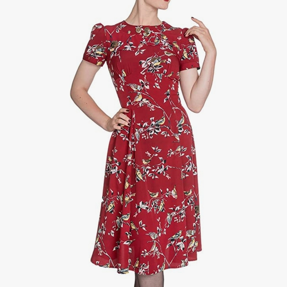 Hell Bunny New Birdy 1940s Midi Dres